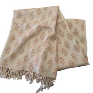 Block Printed Shawl – Light Brown