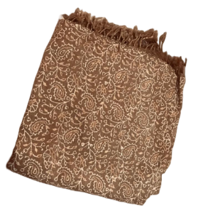 Block Printed Shawl – Dark Brown